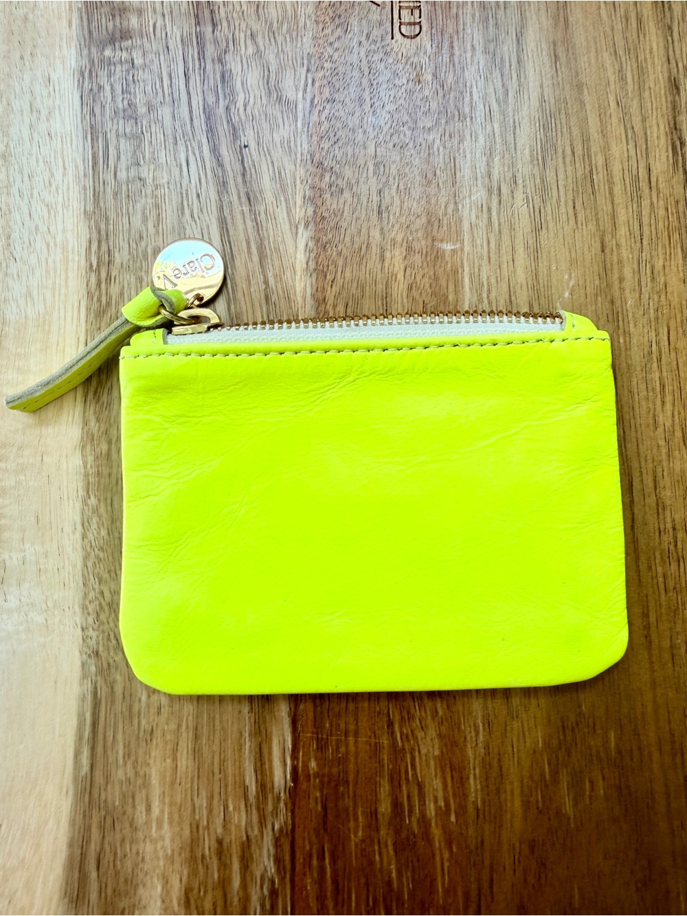 Clare V coin clutch - Neon Yellow